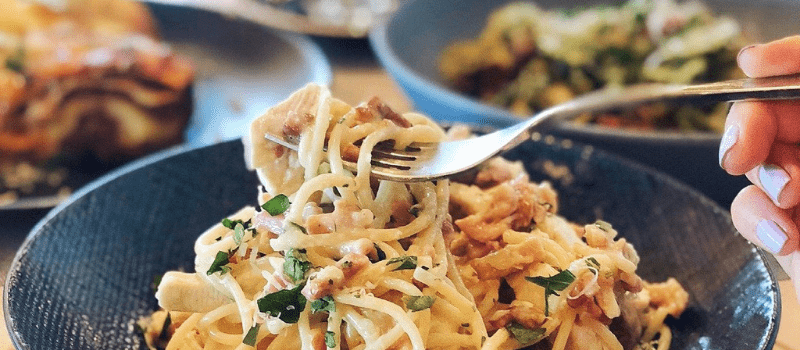 noodles in a bowl