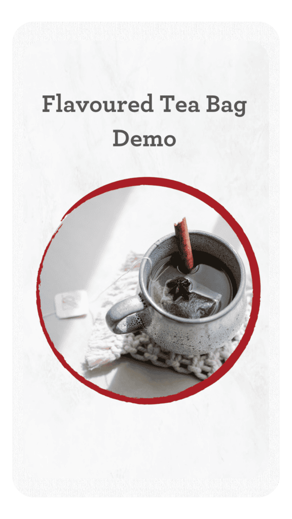 mobile screen demo with cup of tea
