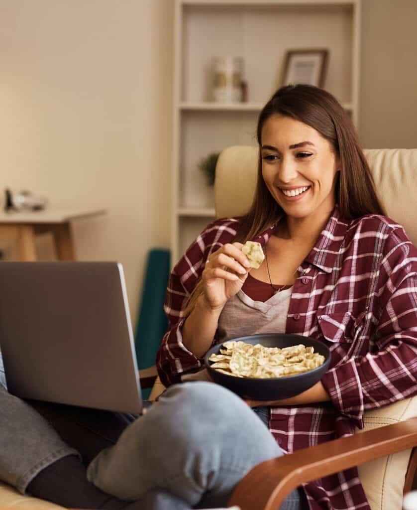 woman snacking