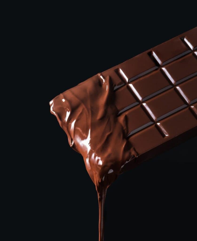 chocolate bar dripping in melted chocolate