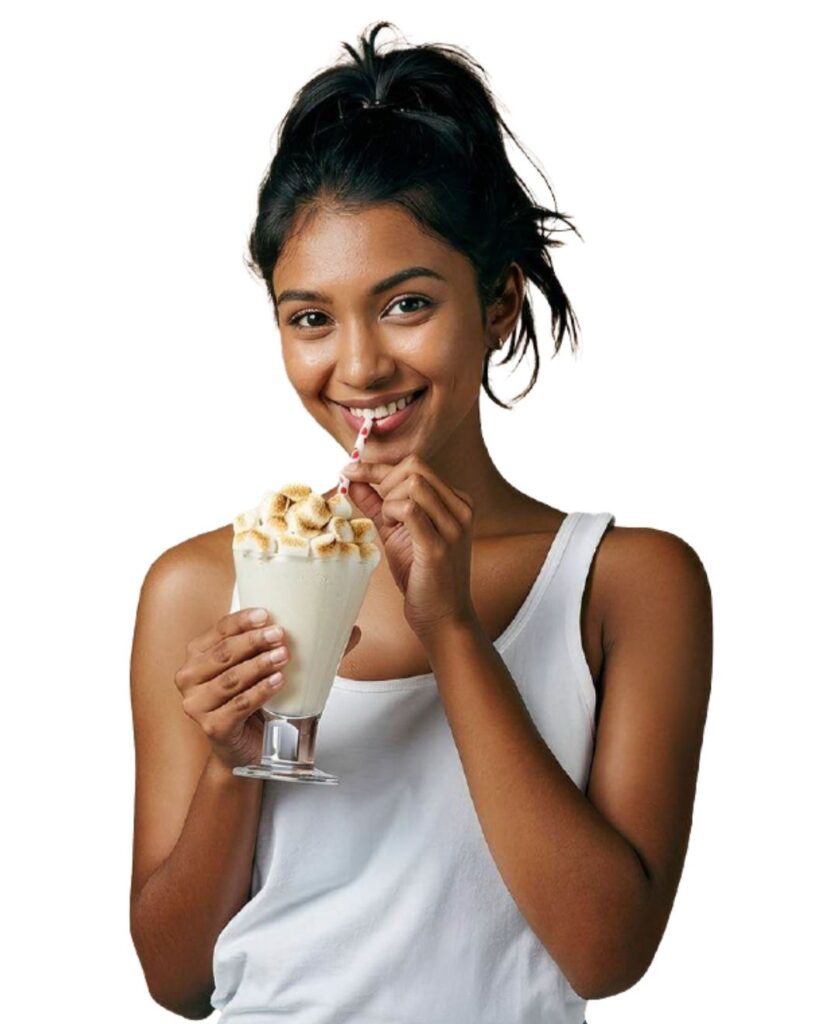 Ladie-drinking-a-Milkshake