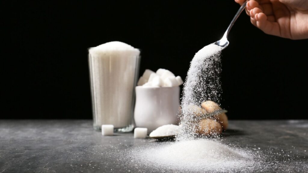 pouring sugar